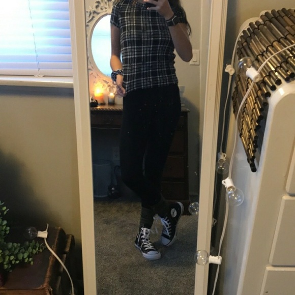 Black & White Plaid T-shirt - Picture 2 of 3